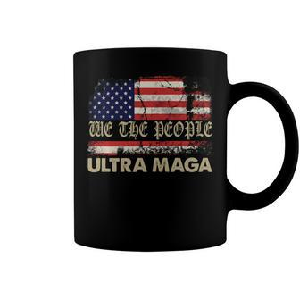 Ultra Maga Funny Biden Us Flag Pro Trump Coffee Mug - Monsterry