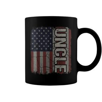 Uncle American Flag Vintage Fathers Day 4Th Of July Gift Coffee Mug - Seseable