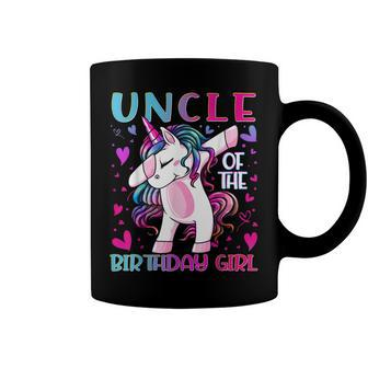 Uncle Of The Birthday Girl Dabbing Unicorn Uncle Gifts Coffee Mug - Seseable