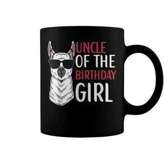 Uncle Of The Birthday Girl Matching Birthday Outfit Llama Coffee Mug - Seseable