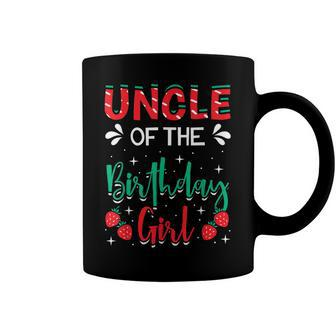 Uncle Of The Birthday Girl Strawberry Themed B-Day Party Coffee Mug - Seseable