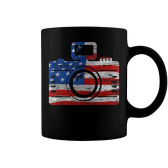 Us Flag Camera Fourth Of July Photographer V2 Coffee Mug - Seseable