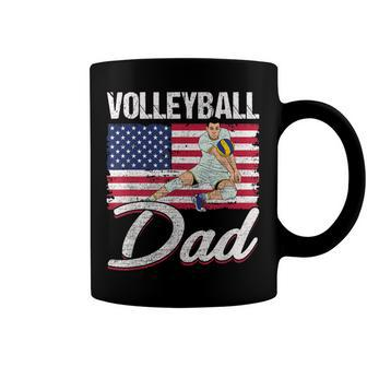 Usa Flag Volleyball Dad Fathers Day Funny 4Th Of July Coffee Mug - Seseable