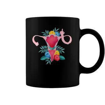Uterus Shows Middle Finger Feminist Feminism Coffee Mug | Mazezy