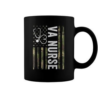 Va Nurse Camouflage American Flag Patriotic Nurse Week 2022 Gift Coffee Mug | Mazezy