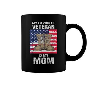 Veteran Mom Proud Son Kids Veterans Day Us Veteran Mother Coffee Mug - Seseable