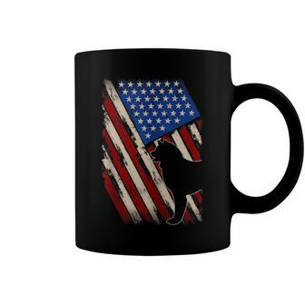Vintage Akita Dog American Flag Retro Akita 4Th Of July Coffee Mug - Seseable