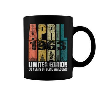 Vintage April 1963 Bday Gifts 58 Years Old 58Th Birthday Coffee Mug - Seseable
