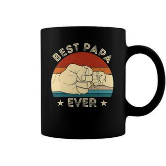 Vintage Best Papa Ever Fist Bump Funny Grandpa Fathers Day Coffee Mug | Mazezy