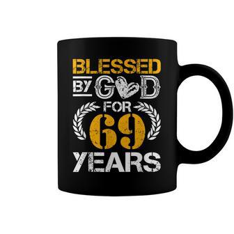 Vintage Blessed By God For 69 Years Happy 69Th Birthday Coffee Mug - Seseable