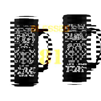 Vintage Blessed By God For 81 Years Happy 81St Birthday Coffee Mug - Seseable