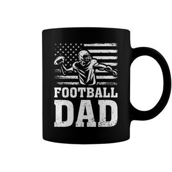 Vintage Football Dad American Flag Football 4Th Of July Coffee Mug - Seseable