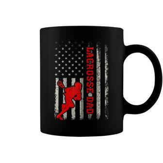 Vintage Lacrosse Dad American Flag Lacrosse 4Th Of July Zip Coffee Mug - Seseable
