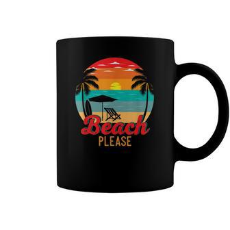 Vintage Retro Beach Please Funny Beach Lover Summer Vacation  Coffee Mug