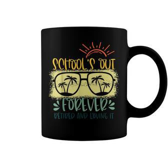Vintage Schools Out Forever Retired & Loving It  Teacher  Coffee Mug