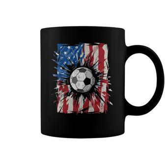 Vintage Soccer 4Th Of July Men Usa American Flag Boys Coffee Mug | Mazezy