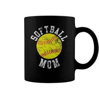Vintage Softball Mom Bat And Ball Game Coffee Mug | Mazezy