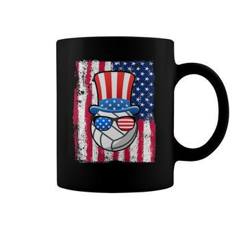 Volleyball Ball American Flag 4Th Of July Coffee Mug | Mazezy DE