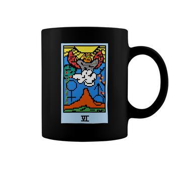 Wait Is This Pixel Art Tarot Yellow - Major Arcana The Lovers Design For Stickers And Coffee Mug | Favorety CA