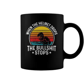 When The Helmet Drops The Bullshit Stops Welder Welding Mens Coffee Mug | Mazezy