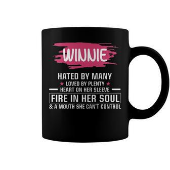 Winnie Name Gift Winnie Hated By Many Loved By Plenty Heart On Her Sleeve Coffee Mug - Seseable