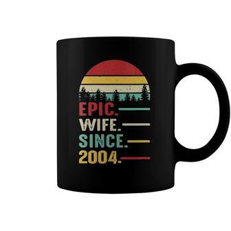 Womens 18Th Wedding Anniversary For Her Epic Wife Since 2004 Gift Coffee Mug | Mazezy
