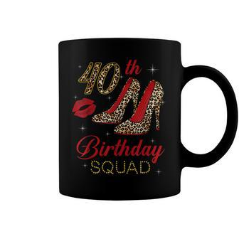 Womens 40Th Birthday Squad Stepping Into 40 Leopard Shoes Coffee Mug - Seseable