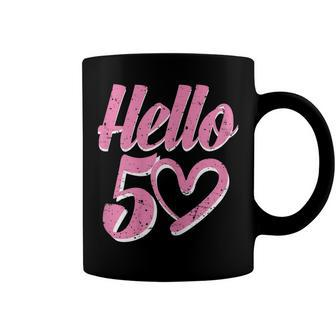 Womens 50Th Birthday For Women Cute Hello 50 Fifty Years Old Coffee Mug - Seseable