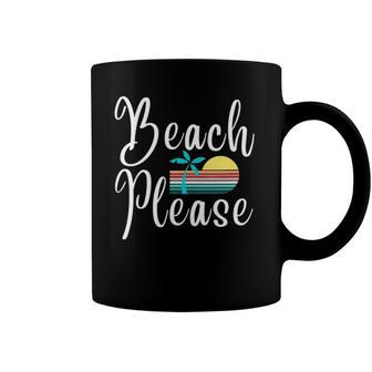 Womens Beach Please Palm Tree Vacation Coffee Mug | Mazezy