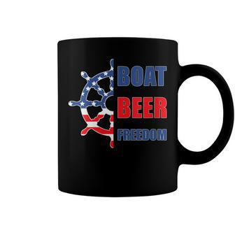 Womens Boat Beer Freedom Nautical Boating 4Th Of July Boaters Coffee Mug - Seseable