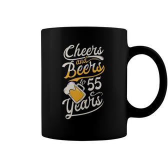 Womens Cheers And Beers To 55 Years - Happy Birthday Coffee Mug | Mazezy