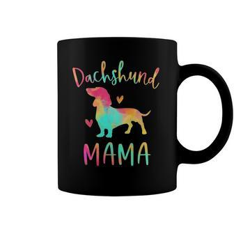 Womens Dachshund Mama Colorful Doxie Gifts Dog Mom Coffee Mug | Mazezy