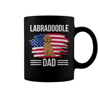 Womens Dog Owner Us Flag 4Th Of July Fathers Day Labradoodle Dad Coffee Mug - Seseable