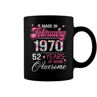 Womens February Girls 1970 Birthday Gift 52 Years Old Made In 1970 Coffee Mug - Seseable