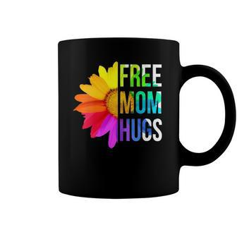 Womens Free Mom Hugs Gay Pride Lgbt Daisy Rainbow Flower Hippie Coffee Mug | Mazezy