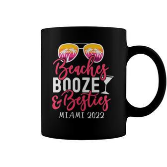 Womens Girls Weekend Girls Trip Miami 2022 Beaches Booze & Besties Coffee Mug | Mazezy