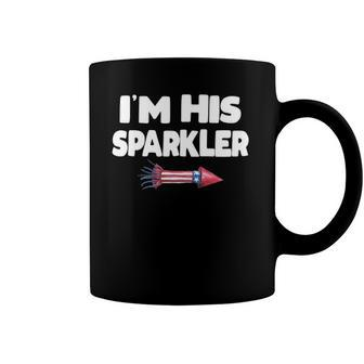 Womens Im His Sparkler Fireworks Couple Matching 4Th Of July Gift Coffee Mug | Mazezy AU