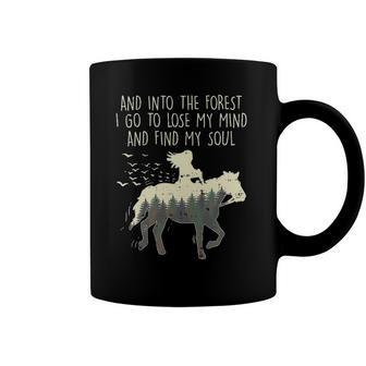 Womens Into The Forest I Go Horse Horseback Riding Girls Women Gift Coffee Mug | Mazezy