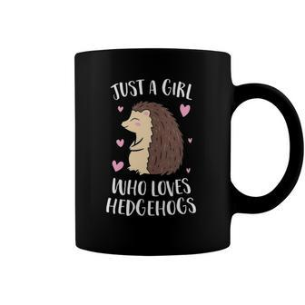 Womens Just A Girl Who Loves Hedgehogs Cute Hedgehog Girl Coffee Mug | Mazezy