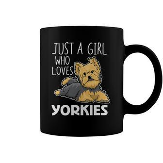 Womens Just A Girl Who Loves Yorkies Funny Yorkshire Terrier Gift Coffee Mug | Mazezy