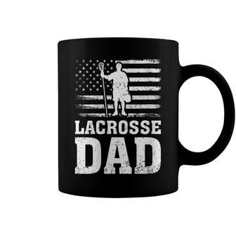 Womens Lacrosse Sports Lover American Flag Lacrosse Dad 4Th Of July Coffee Mug - Seseable