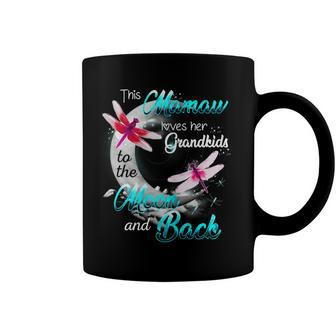 Womens Mamaw Loves Her Grandkids Dragonfly Moon Women Gifts Coffee Mug - Seseable