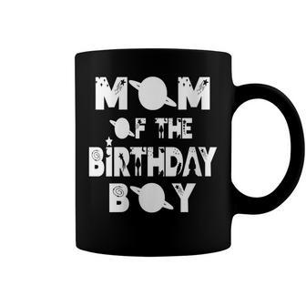 Womens Mom Of The Birthday Astronaut Boy And Girl Space Theme Coffee Mug - Seseable