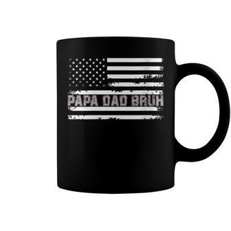 Womens Papa Dad Bruh Fathers Day 4Th Of July Us Flag Vintage 2022 Coffee Mug - Seseable