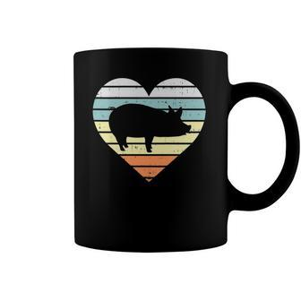 Womens Pig Heart Retro Farm Animal Farming Life Country Farmer Gift Coffee Mug | Mazezy