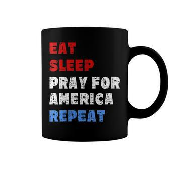 Womens Pray For America Patriotic Christian Saying 4Th Of July Meme Coffee Mug - Seseable