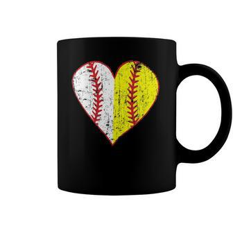 Womens Primitive Play Ball Love Baseball Softball Mom Heart Coffee Mug | Mazezy