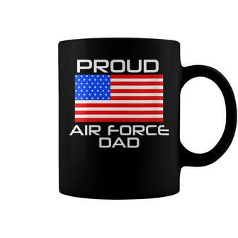 Womens Proud Air Force Dad Us Veterans 4Th Of July American Flag Coffee Mug - Seseable