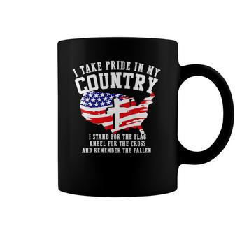 Womens Stand For The Flag Kneel For The Cross Patriotic 4Th Of July V-Neck Coffee Mug | Mazezy