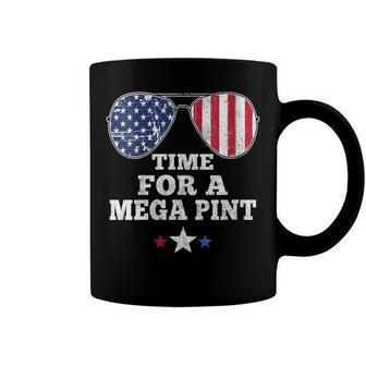 Womens Time For A Mega Pint Funny 4Th Of July Patriotic Sunglasses Coffee Mug - Seseable